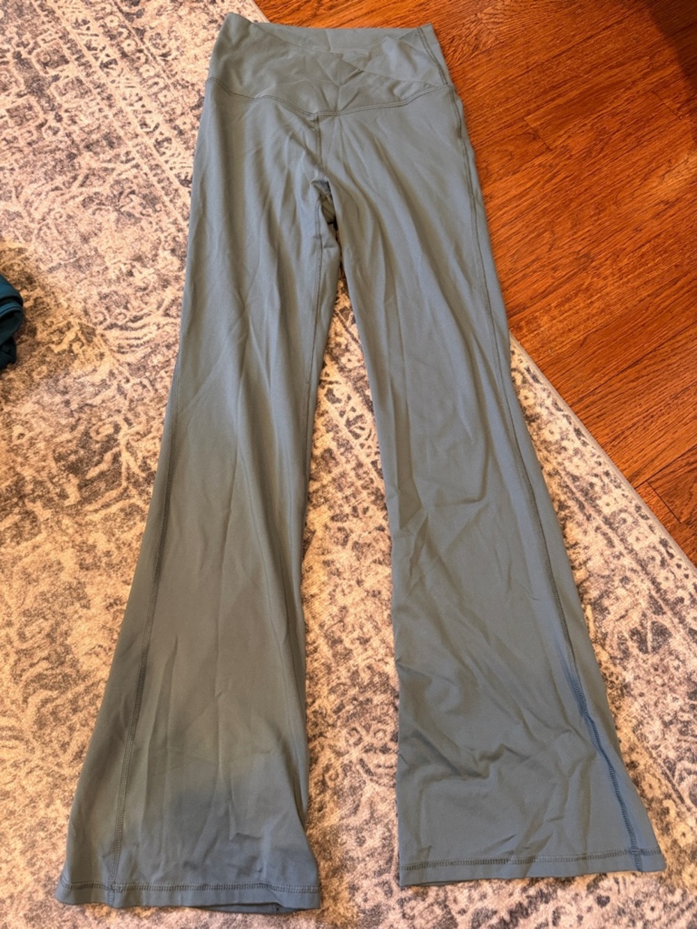 Yogalicious High-Waist Flared Yoga Pants - Sage Green